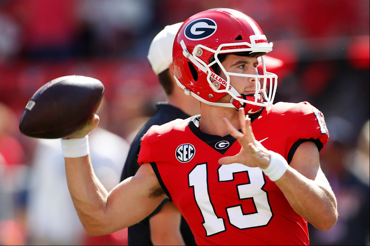 Football_NCAA_Georgia Bulldogs quarterback Stetson Bennett