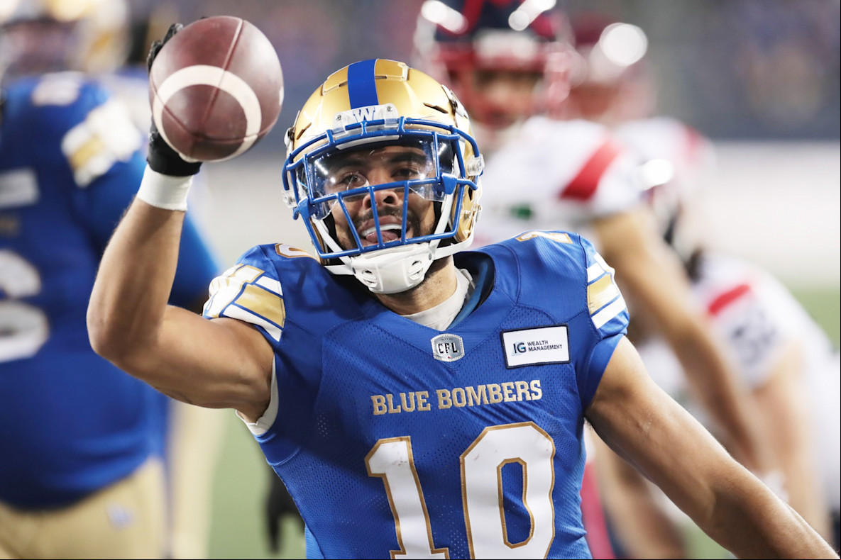 Football_CFL_Winnipeg Blue Bombers wide receiver Nic Demski
